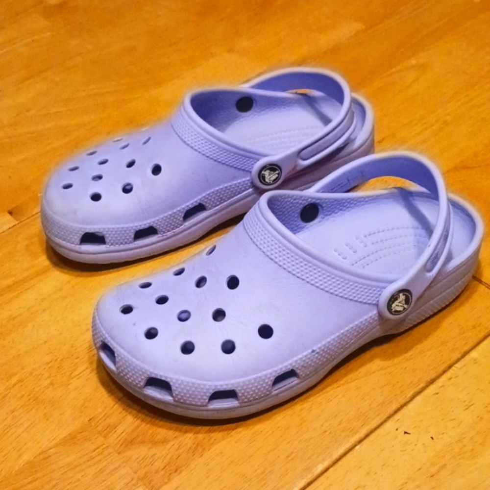 Purple Crocs. Galaxy children's size 3. J3.